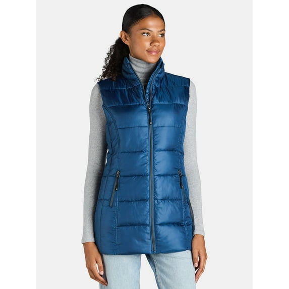 Big Chill Women's and Women's Plus Long Cire Puffer Vest, Sizes S-3X