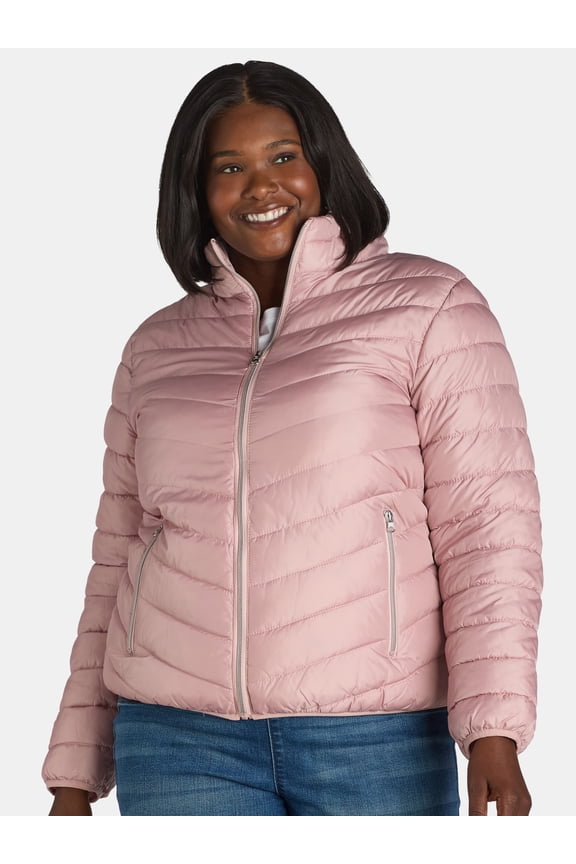 Women's and Women’s Plus Packable Puffer Jacket, Midweight, Sizes S-3X