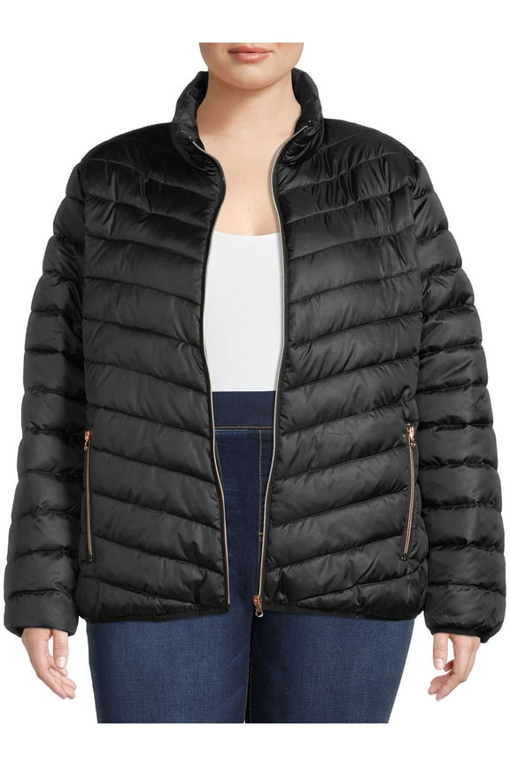 Women's and Women’s Plus Packable Puffer Jacket, Midweight, Sizes S-3X
