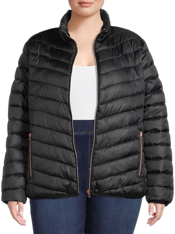 Women's and Women’s Plus Packable Puffer Jacket, Midweight, Sizes S-3X