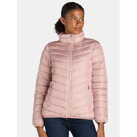 Big Chill Women's and Women’s Plus Packable Puffer Jacket, Midweight, Sizes S-3X