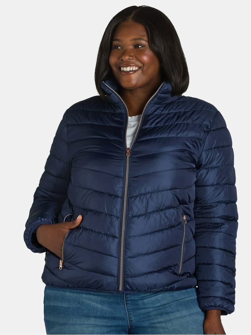Big Chill Women's and Women's Plus Packable Puffer Jacket