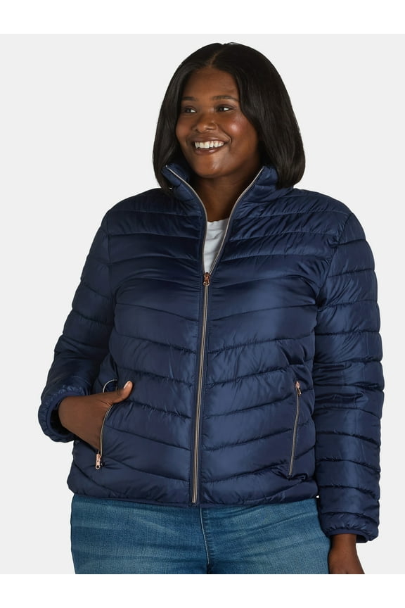Women's and Women’s Plus Packable Puffer Jacket, Midweight, Sizes S-3X