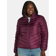 Big Chill Women's and Women’s Plus Packable Puffer Jacket, Midweight, Sizes S-3X