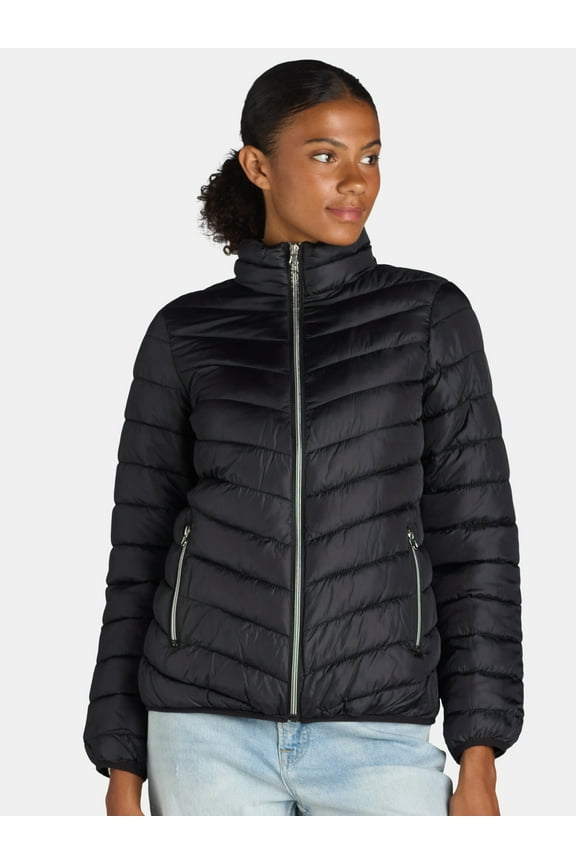 Women's and Women’s Plus Packable Puffer Jacket, Midweight, Sizes S-3X