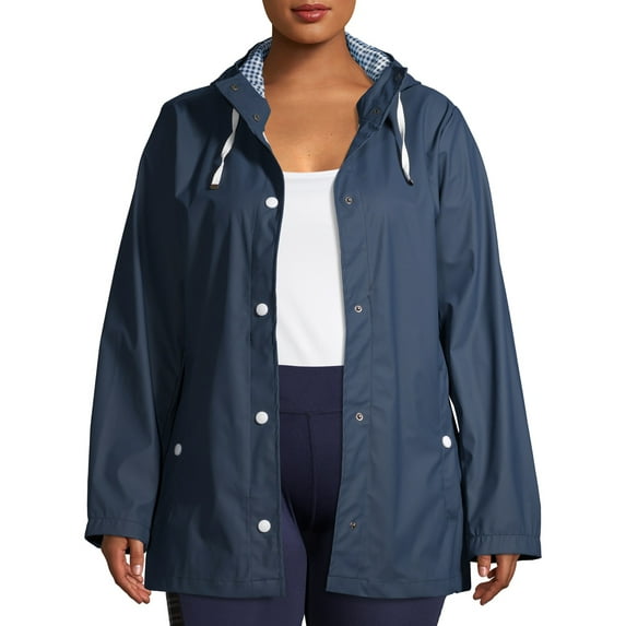 Big Chill Women's and Women's Plus Water Resistant Rain Coat, Sizes S-3X