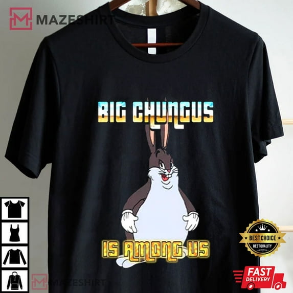 Big Chungus Is Among Us Meme T-Shirt, Unisex Short Sleeve T-shirt ,Red Color,Size S