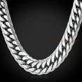 thumbnail image 1 of Big Chunky HipHop Chain For Men Link Silver Stainless Steel Heavy Necklace Gift, 1 of 4