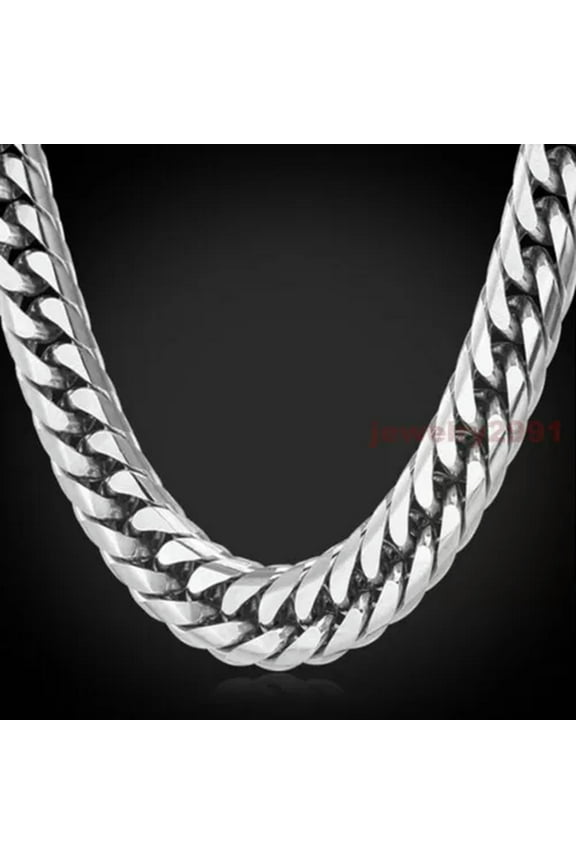 Big Chunky HipHop Chain For Men Link Silver Stainless Steel Heavy Necklace Gift