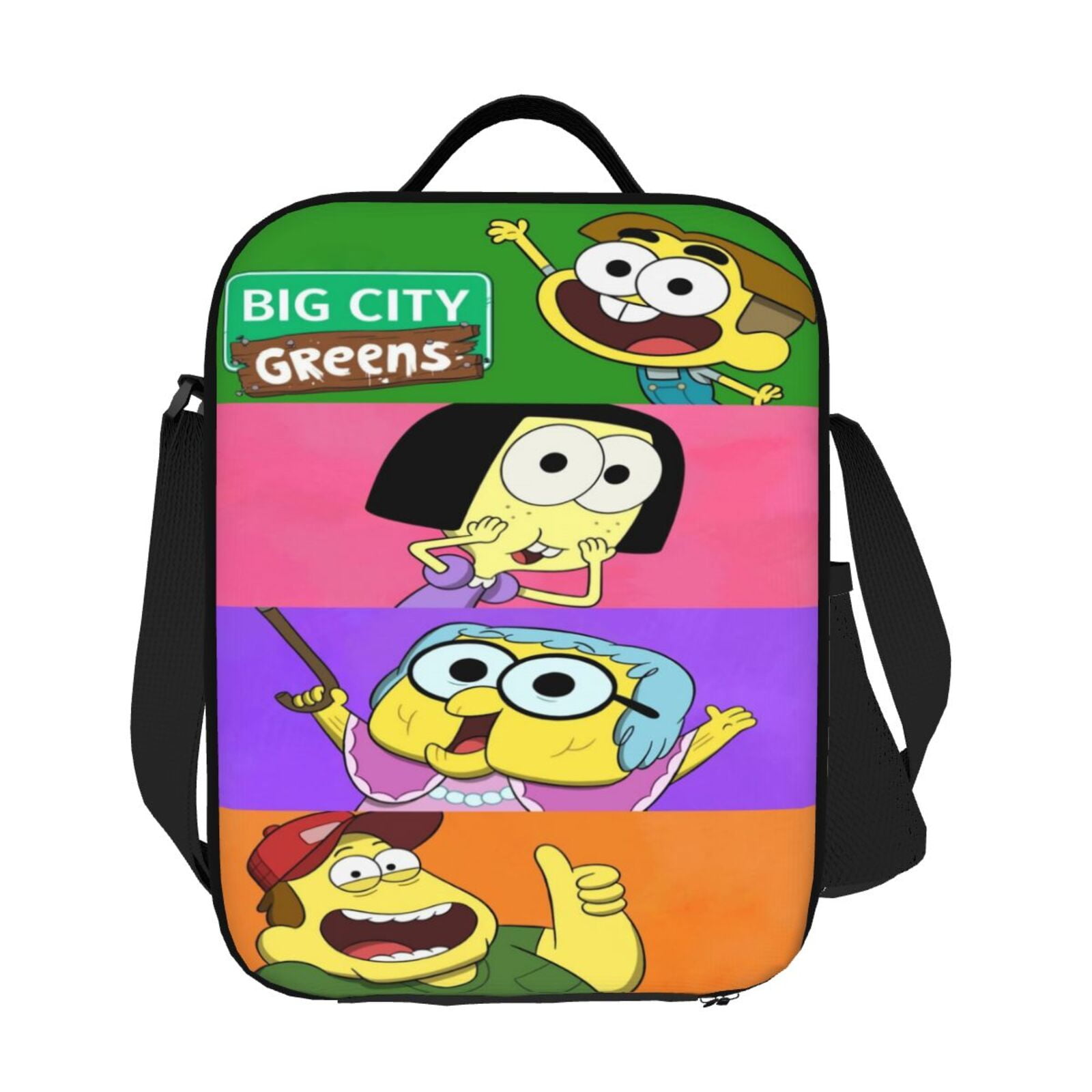 Big City Greens 3D Cartoon Lunch Bag for Women/Men, Reusable Lunch Box for Office Work School Picnic Beach, Insulated Tote Bag with Adjustable Shoulder Strap