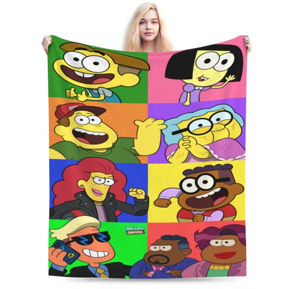 Big City Greens Bed Blanket 3D Printed Throw Blanket Lightweight Super Soft Air Conditioning Room All Season Blanket Sofa Couch Bed Fans Cartoon Blanket 80"X60"