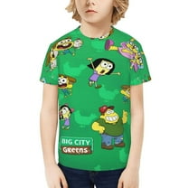 Big City Greens Funny 3D Printed Graphic Tee, Lightweight T-Shirts for Boys Girls, Novelty Crew Neck Short Sleeve Tops for Kids