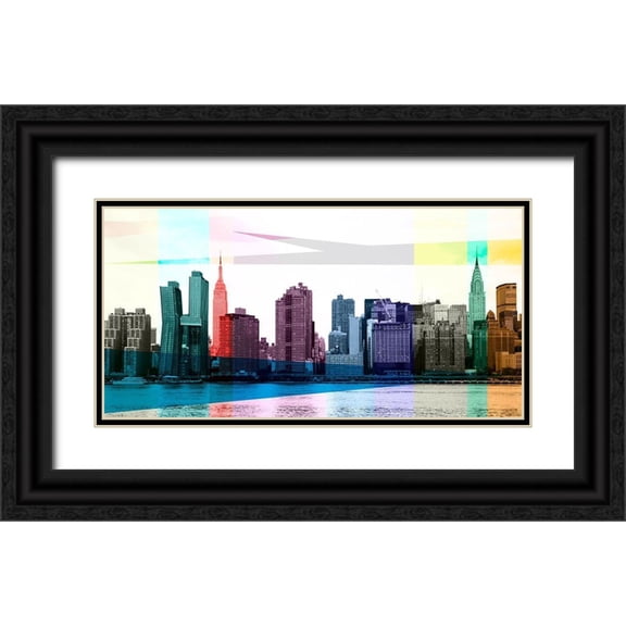 Big City Photos 14x9 Black Ornate Wood Framed with Double Matting Museum Art Print Titled - Heart of a City