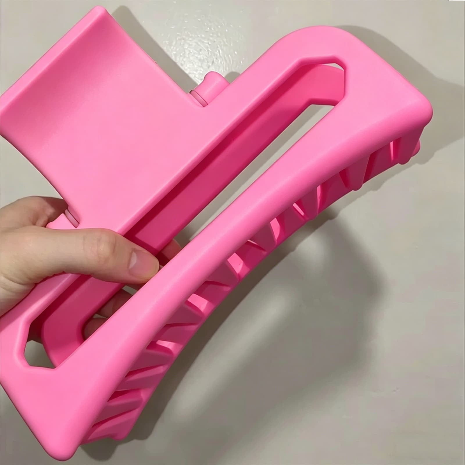 Big Claw Clips for Thick Hair,Big Hair Clips,Pink Square Rectangle Claw for Hair,10IN Banana Jaw Clips Hair Accessories for Girls(Pink)