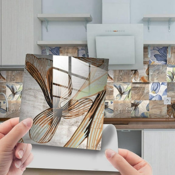 [Big Clear!]24 Sheets Peel and Stick Kitchen Backsplash Tile Stickers Self Adhesive Stick Bathroom Splashback Water Heat Resistant Glossy 6x6"