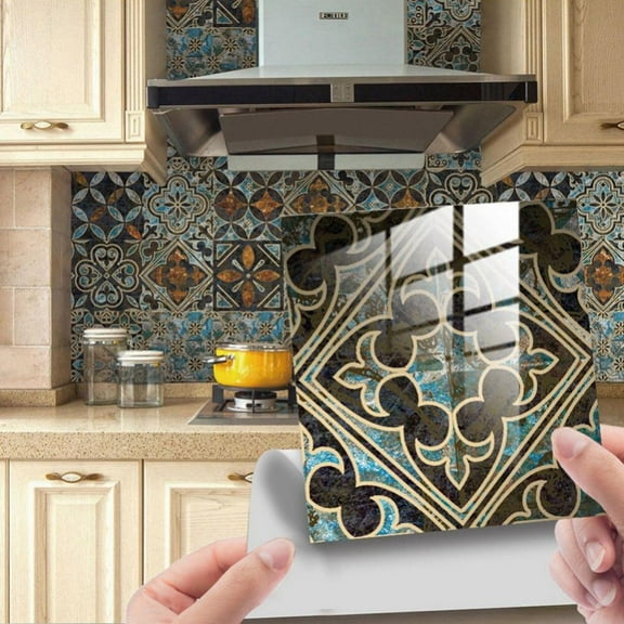 [Big Clear!]24 Sheets Peel and Stick Kitchen Backsplash Tile Stickers Self Adhesive Stick Bathroom Splashback Water Heat Resistant Glossy 6x6"
