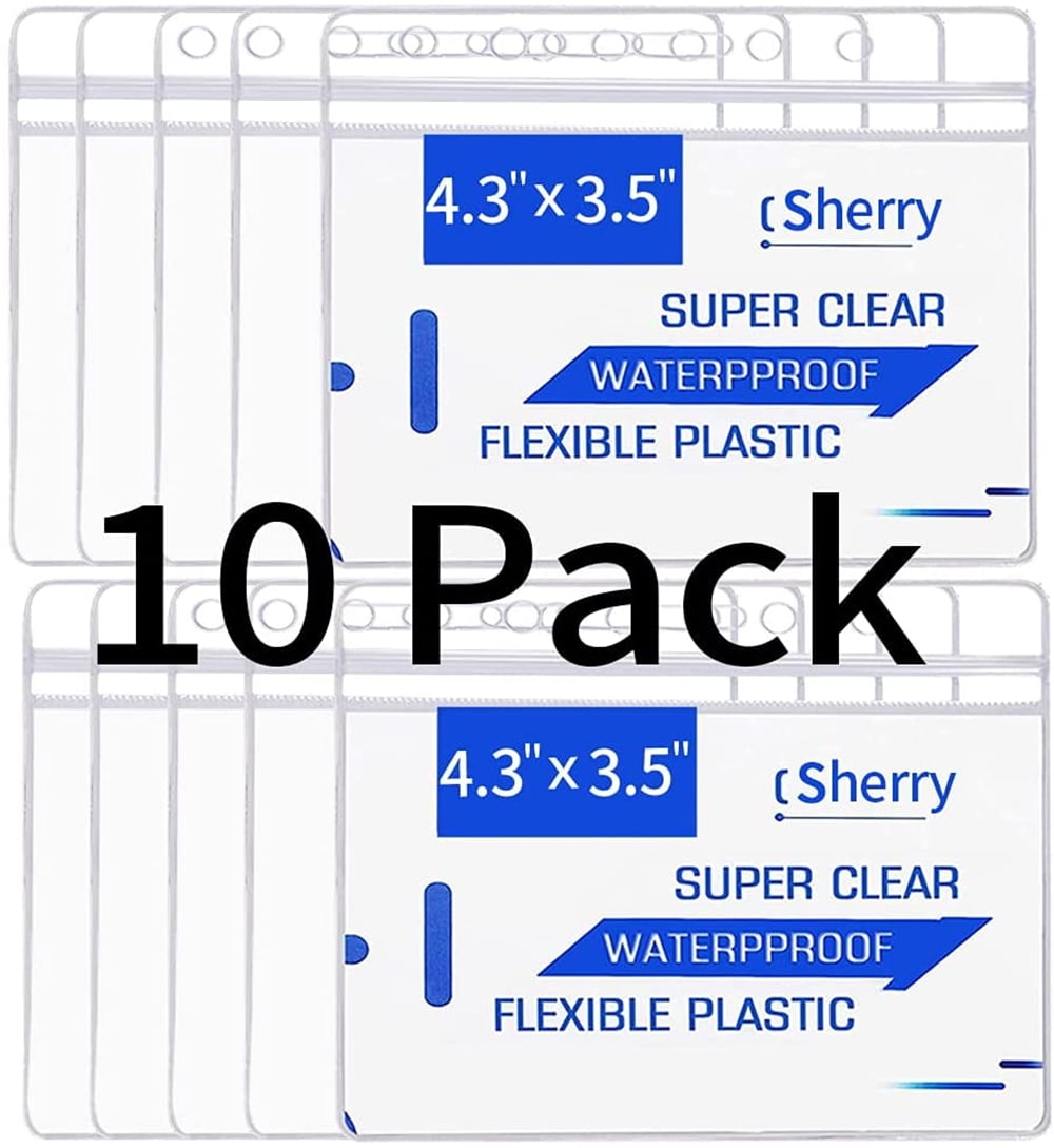 plastic sleeves for vaccine cards CDC Vaccination Card Protector, Immunization Record Vaccine Card Holder, 4 X 3 Inches Horizontal ID Card Name Tag Badge Holders, Clear Plastic Sleeve main image 1