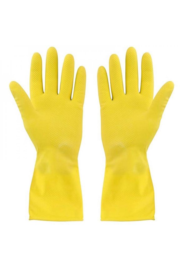 Big Clearance! 2-Packs Household Dish-Washing Latex Waterproof Housework Rubber Gloves on-slip Winter Dish-Washing Washing Clothes Rubber Gloves