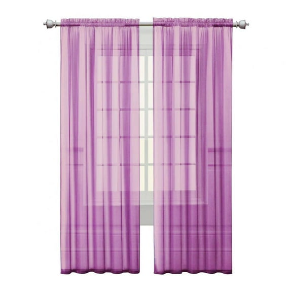Big Clearance! 2 Panels Elegant Tulle Curtains Sheer Voile Draperies Rod Pocket Drapes for Window Door Porch Wardrobe Divider Curtains