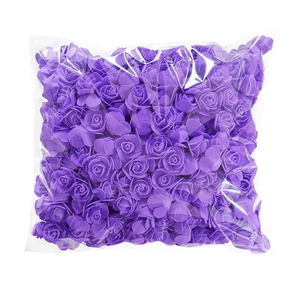 Big Clearance! 50Pcs/Lot DIY Foam Roses Floral Foam Heart Foam Flowers Crafts Styrofoam for Artificial Flowers Styrofoam Bears And Flowers Kit,Purple