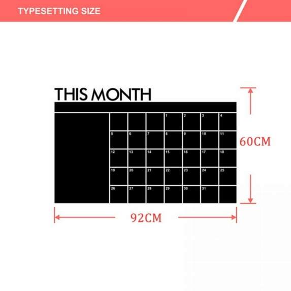 Big Clearance! Dry Erase Chalkboard Calendar -Vinyl Removable Planner Wall Stickers - Large Reusable Month Calendar Board for Kitchen Fridge