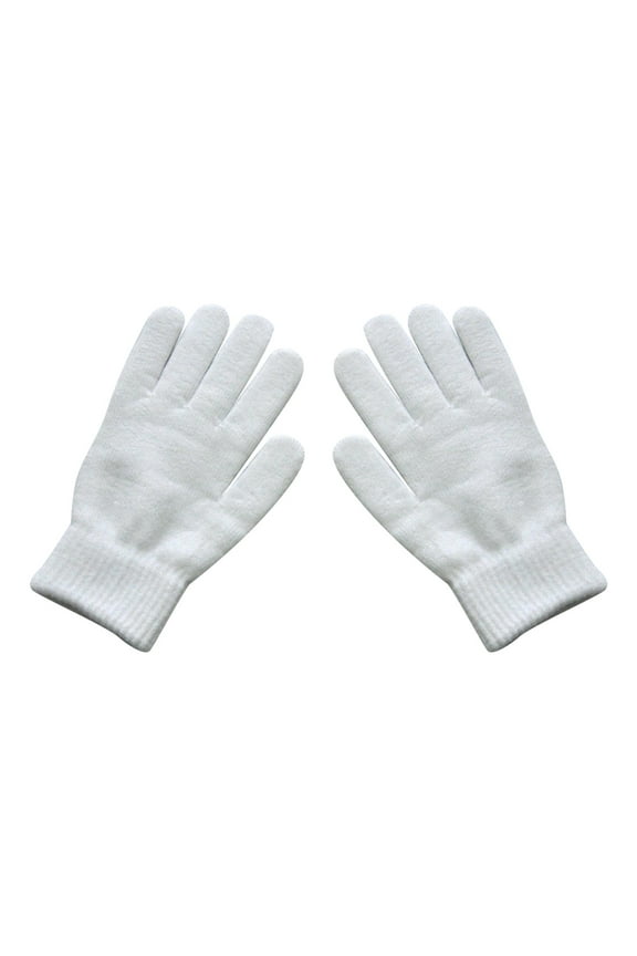 Gloves Women's and Men's Gloves Thick Color Warm Cycling Winter Knitted Solid Cold and Gloves Gloves for Cold Weather White