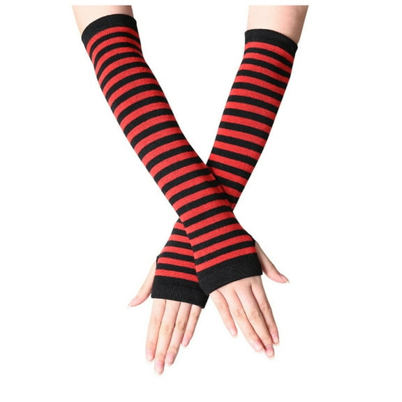Big Clearance! Gloves for Cold Weather, Baberdicy Fingerless Gloves Long Warmer Punk Arm Gothic Gloves Mittens for Women Cold Weather