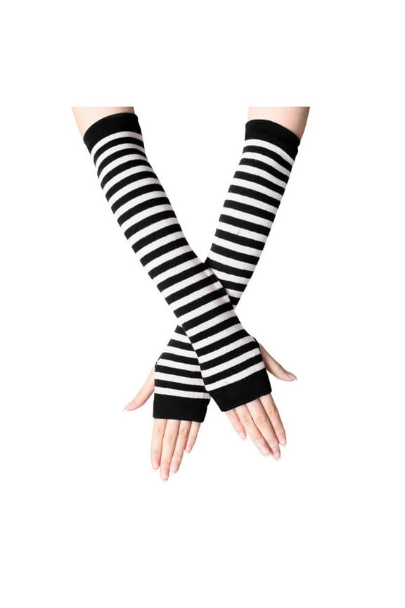 Gloves Fingerless Gloves Long Warmer Punk Arm Gothic Gloves Gloves for Cold Weather White