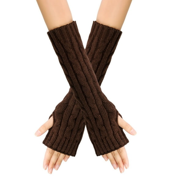 Clearance! Baberdicy Knitted Fingerless Gloves with Thumb Hole Unisex Warm Gloves Da