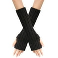 thumbnail image 1 of Big Clearance! Gloves for Cold Weather, Baberdicy Knitted Fingerless Gloves with Thumb Hole Unisex Warm Gloves Mittens for Women Cold Weather, 1 of 3