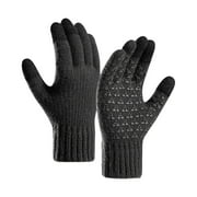 Big Clearance! Gloves for Cold Weather, Baberdicy Men Gloves Winter Fleece Reinforced Knitted Wool Cycling Screen Gloves Winter Gloves