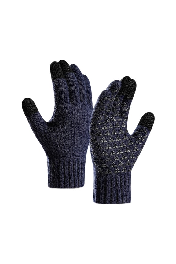 Big Clearance! Gloves for Cold Weather, Baberdicy Men Gloves Winter Fleece Reinforced Knitted Wool Cycling Screen Gloves Winter Gloves