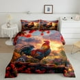 Big Cock Comforter Set Queen Size Rustic Farmhouse Bedding 3 Piece Farm