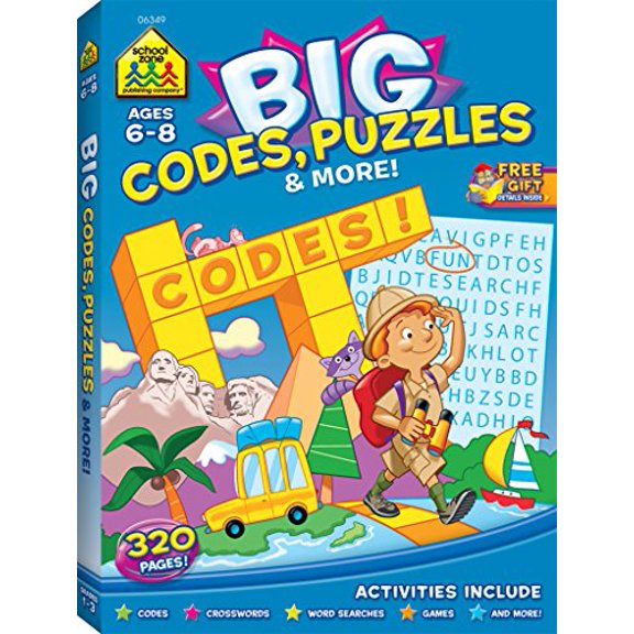Pre-Owned School Zone Big Codes, Puzzles & More Workbook
