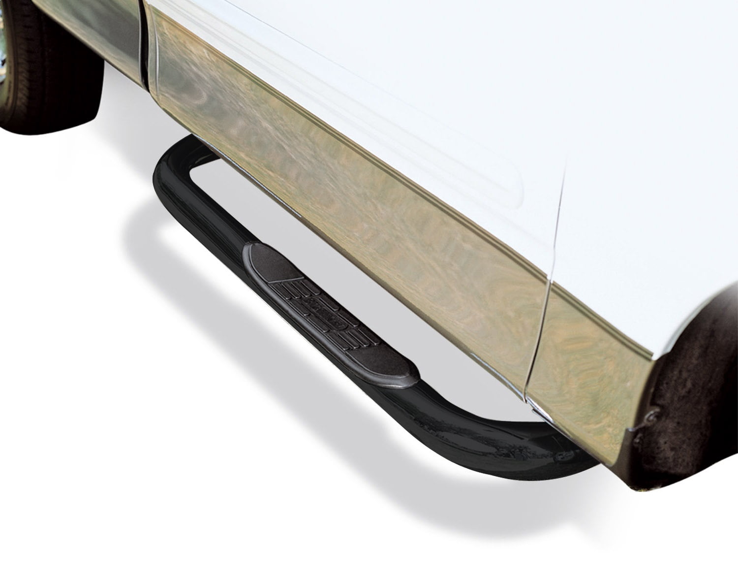 Big Country 370391 3" Round Classic Side Steps - Complete Kit with Brackets - Black, Semi-Gloss