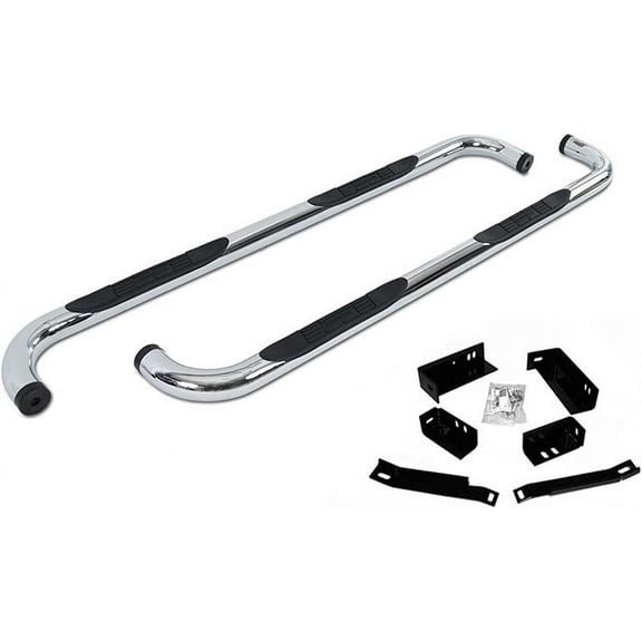 Big Country 372763 3" Round Classic Side Bars - Complete Kit with Brackets - Chrome