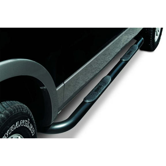 Big Country 379201 3" Round Classic Side Steps - Complete Kit with Brackets - Black, Semi-Gloss