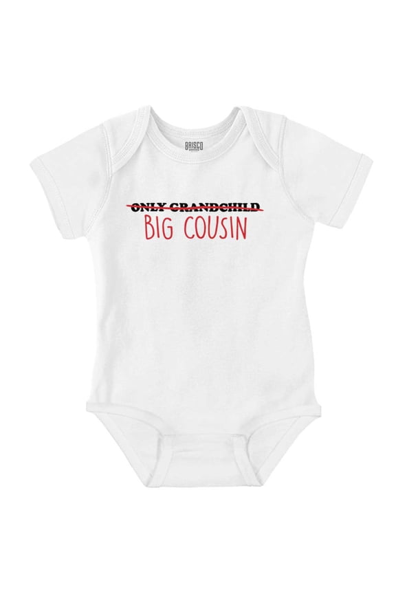 Big Cousin Funny Baby Announcement Romper Boys or Girls Infant Baby Brisco Brands NB