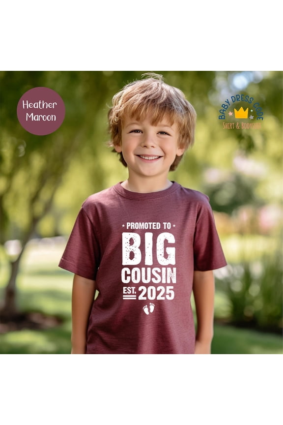 Big Cousin Kids Shirt, Promoted To Big Cousin Shirt, Baby Shower Gift Idea, Future Big Cousin, Baby Announcement Shirt With Saying, Kid Gift, New Born, Baby Shower Gift, New Parents Gift