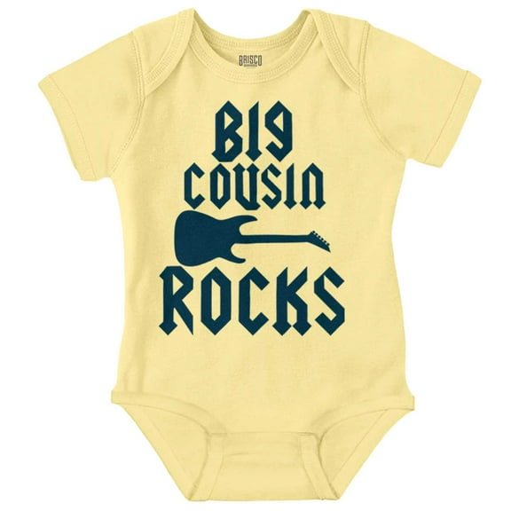 Big Cousin Rocks Cuz Relatives Romper Boys or Girls Infant Baby Brisco Brands NB