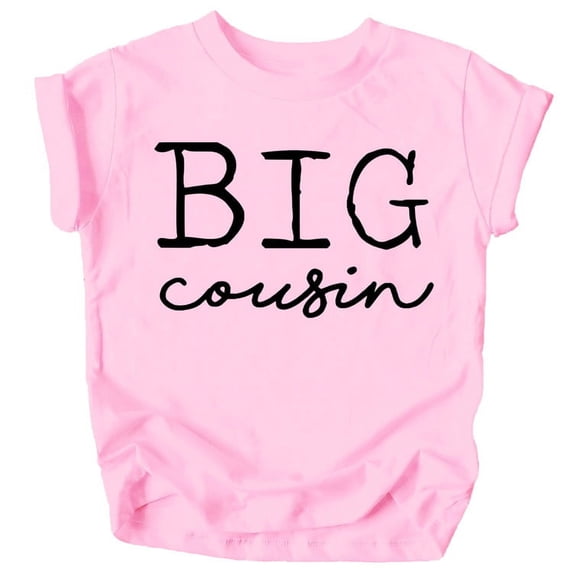 Big Cousin T-Shirts for Toddler and Youth Fun Family Outfits Black on Pink Shirt Youth Large