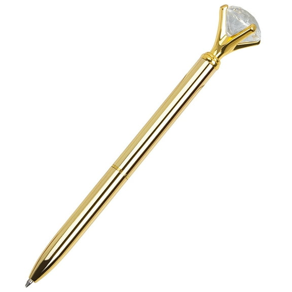 Big Crystal Diamond Ballpoint Pen Bling Metal Ballpoint PenOffices and schools, silver/White With Polka Dots/Rose Gold With Polka Dots,Crystal Gem Ballpoint Pen,Sparkly Ballpoint Pens,Gold,