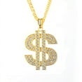 thumbnail image 1 of Big Crystal Dollar Sign Crystal Stones Anti-Tarnish Necklace Pendant Jewelry 460-DS, 1 of 4
