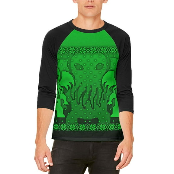 Big Cthulhu Greater Gods Mens Raglan T Shirt