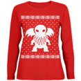 thumbnail image 1 of Big Cthulhu Lovecraft Ugly Christmas Sweater Womens Long Sleeve T Shirt Red MD, 1 of 1