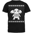thumbnail image 1 of Big Cthulhu Ugly Lovecraft Christmas Sweater Black Adult T-Shirt - Large, 1 of 1
