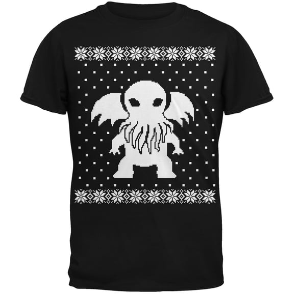 Big Cthulhu Ugly Lovecraft Sweater Black Youth T-Shirt