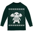 thumbnail image 1 of Big Cthulhu Ugly XMAS Sweater Forest Youth Long Sleeve T-Shirt - Small, 1 of 1