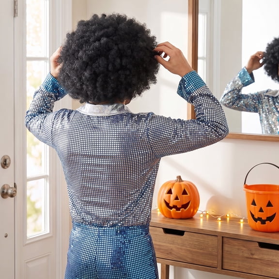 Big Curly Wig Costume Accessory for Adults, Black, Halloween by Way To Celebrate