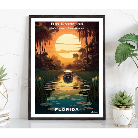 Big Cypress National Preserve, Florida, Travel Print, Modern Wall Art Home Decor #1209, 12x18 UNFRAMED